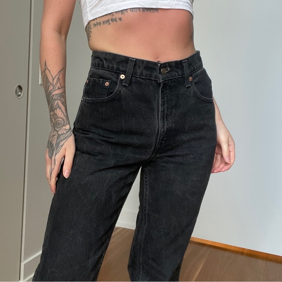 Classic Vintage Black Jeans 505 LONG - Picture 2 of 9